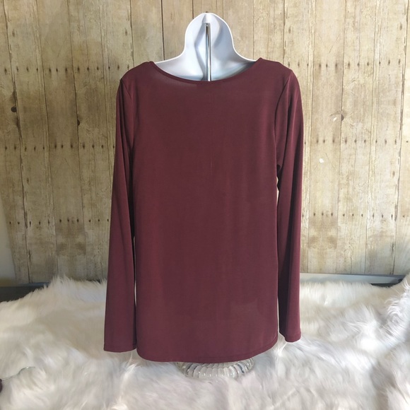 NWOT Tie Up Front V-Neck Long Sleeve Top - Picture 3 of 4